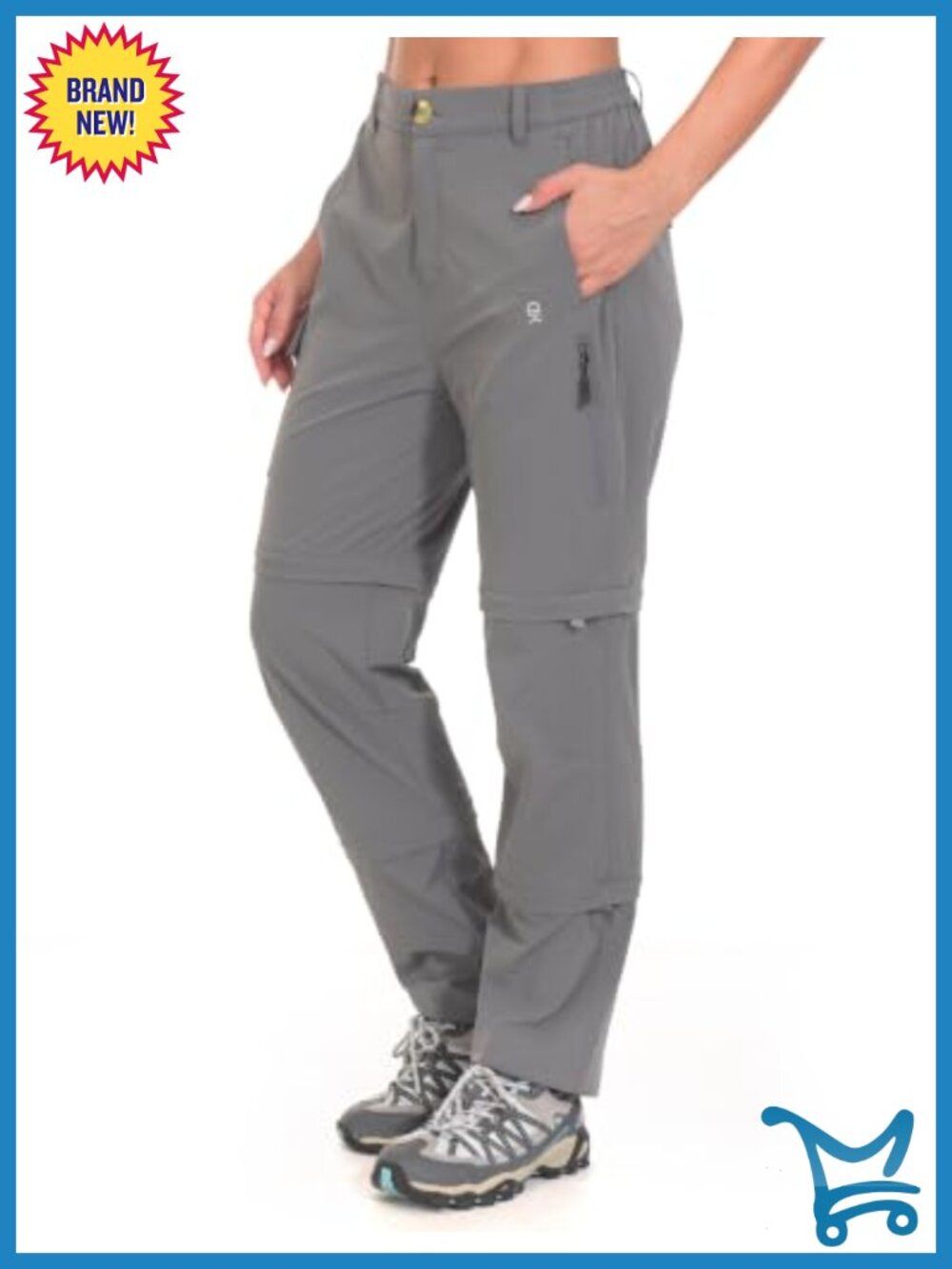 Convertible Zip Off Hiking Pants Nylon Spandex 3-in-1 Cargo Travel Outdoor